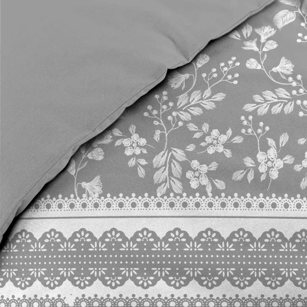 Biało-szara bawełniana pościel dwuosobowa 200x200 cm Annie – douceur d'intérieur