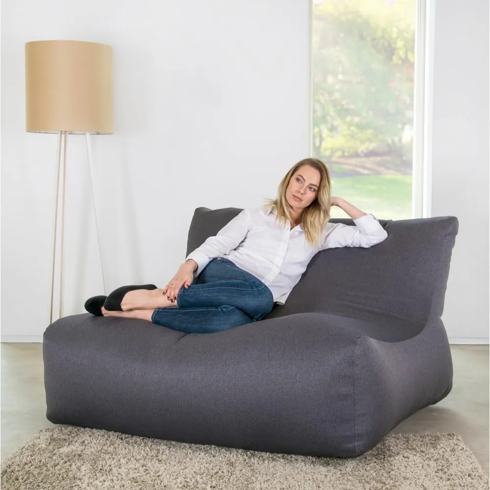 Brązowy worek do siedzenia z materiału bouclé Sofa Lounge – SLOWDOWN