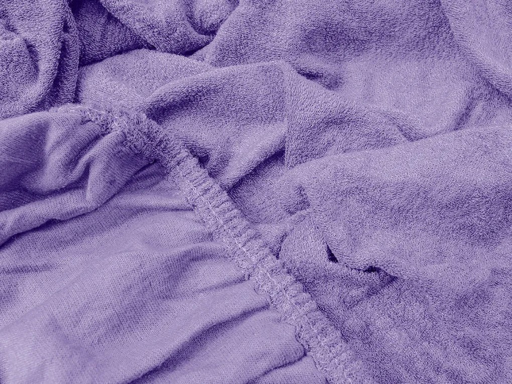 PrzytulneMieszkanie.pl Prześcieradło frotte EXCLUSIVE jasno fioletowe 180 x 200 cm