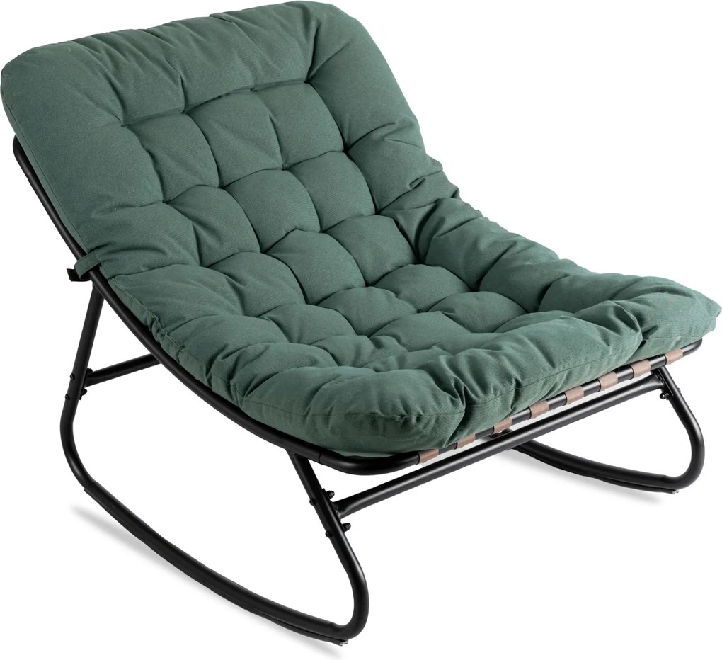 Fotel Bujany Ogrodowy AURORA na Płozach Zielony Nowoczesny