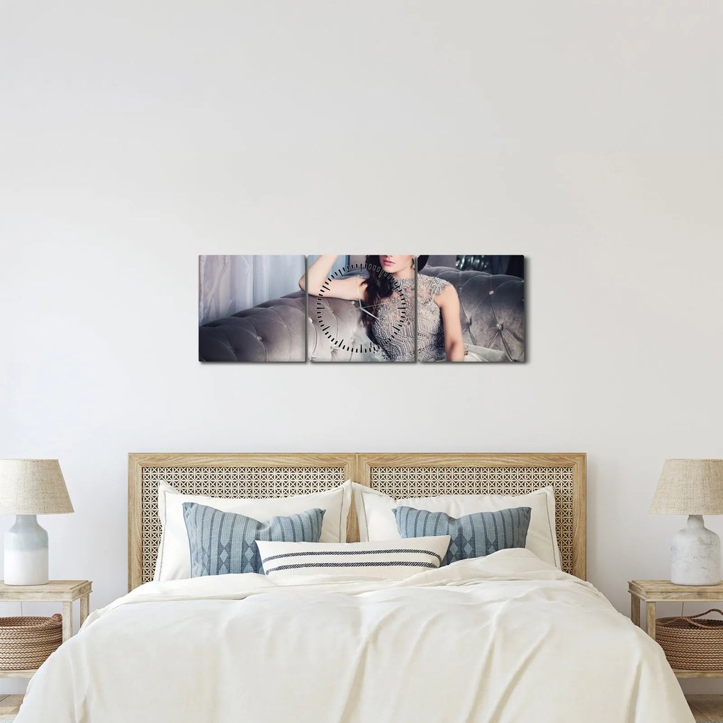 Obraz - Glamour (z zegarem) (90x30 cm)