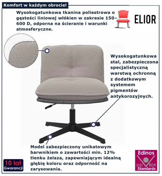Jasnoszary nowoczesny fotel obrotowy Z0-R58