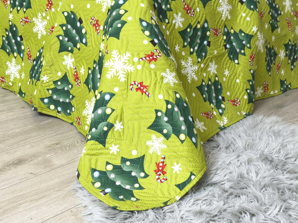 Narzuta na łóżko CHRISTMAS TREE, zielony Rozmiar: 220 x 240 cm