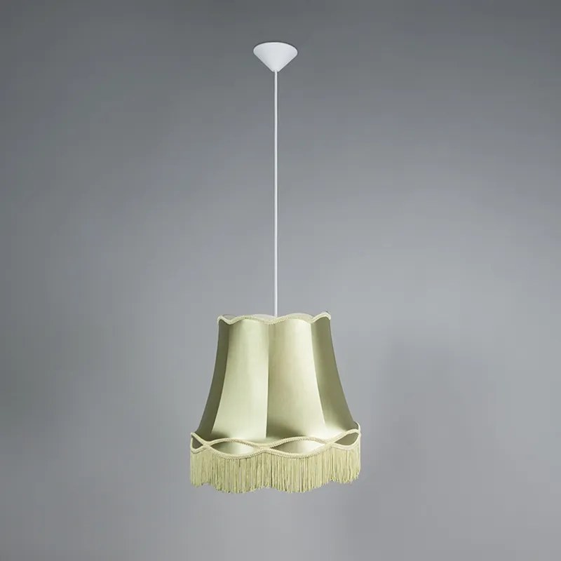 Retro lampa wisząca zielona 45 cm - Granny Retro Oswietlenie wewnetrzne
