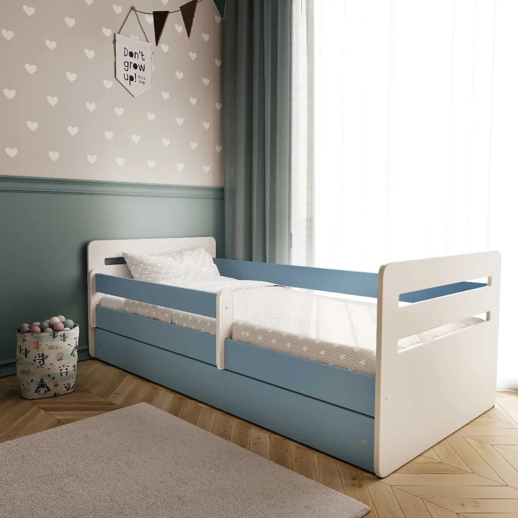 Łóżko dziecięce TOMI 140x80 niebieskie KOCOT KIDS