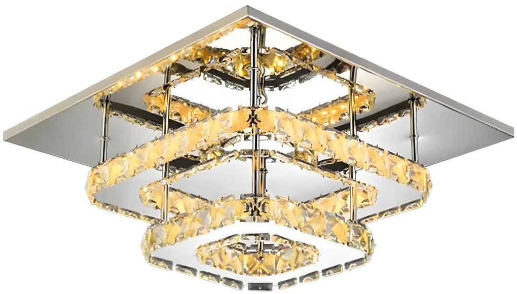 Lampa Sufitowa Kryształowa Plafon LED 24W Kwadratowa APP409-C APP410-C