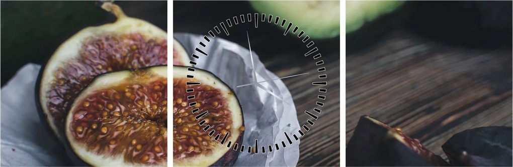 Obraz fig i awokado (z zegarem) (90x30 cm)