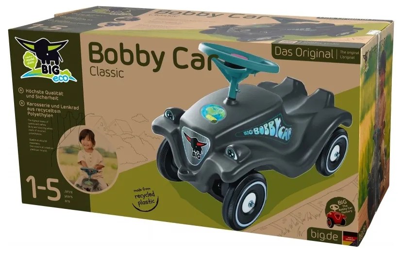 Big jeździk bobby car classic eco z klaksonem szary