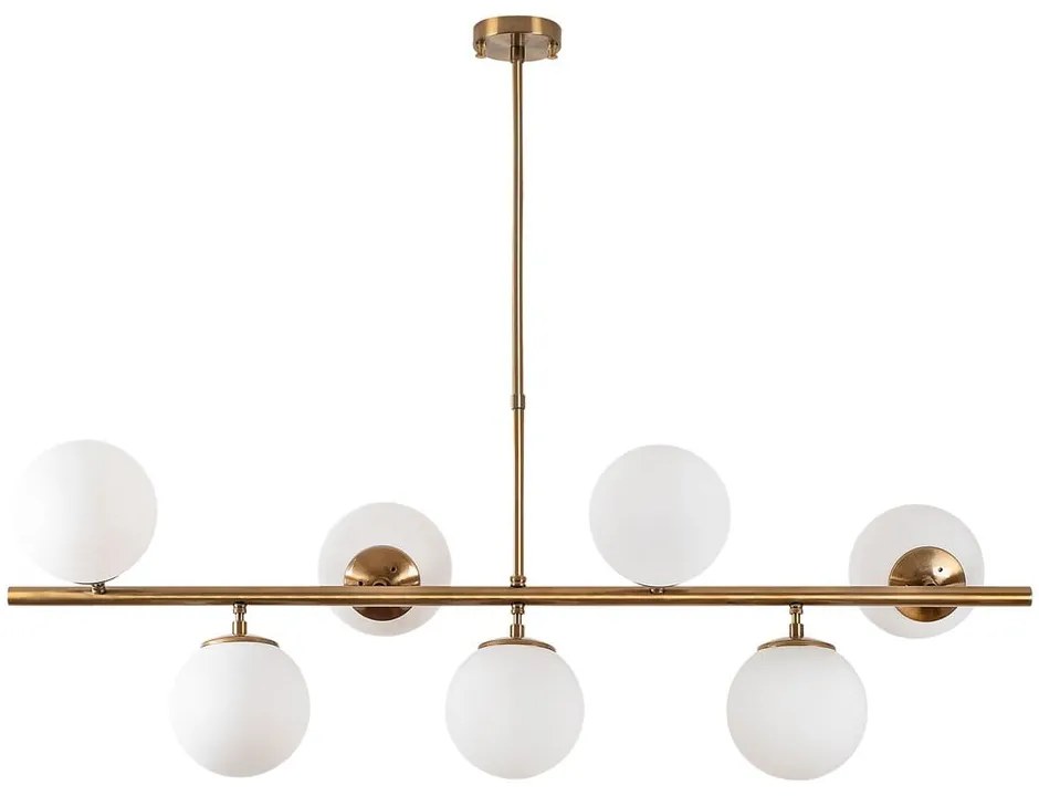 Lampa sufitowa w biało-złotym kolorze ze szklanym kloszem 40x113 cm Fazli – Opviq lights