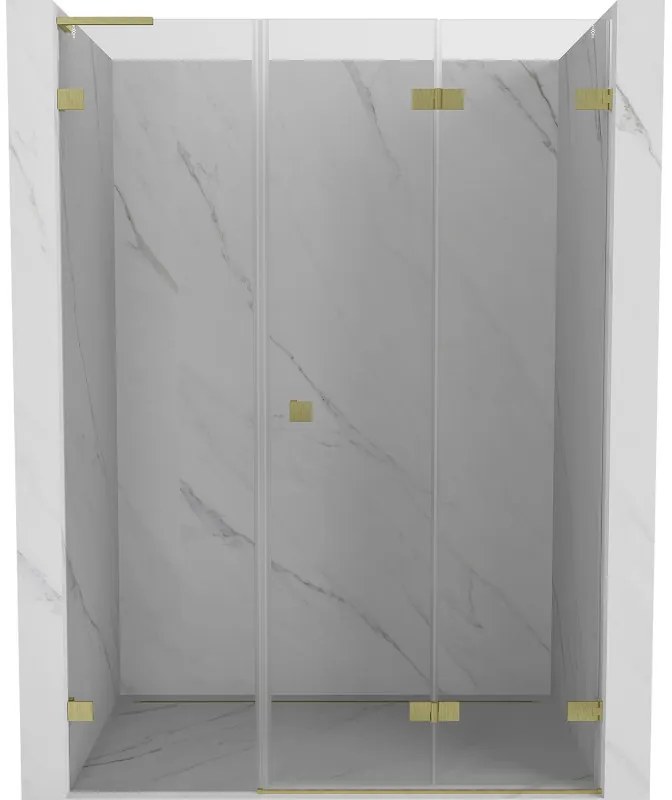 Mexen Lunar-F L drzwi prysznicowe składane prawe 125 cm, transparent, złote szczotkowane - 836SL-125-050-55-00-P