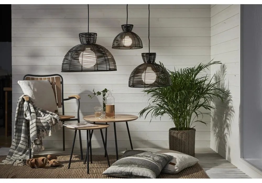 Czarny klosz do wiszące lampy ogrodowej Star Trading Runde, ø 37,5 cm