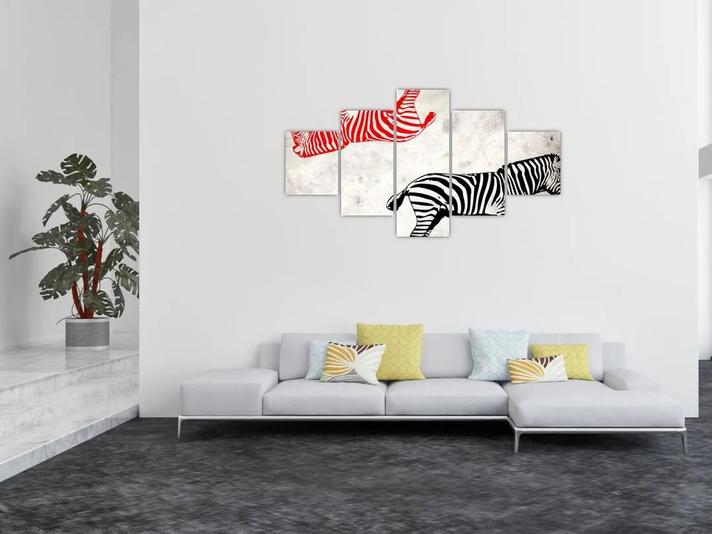 Obraz - Zebry (125x70 cm)