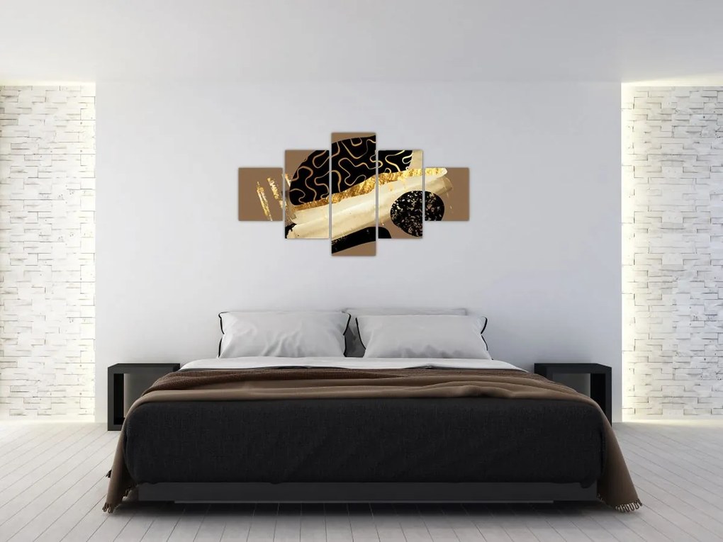 Obraz - Abstrakcja złotobrązowy N⁰3 (125x70 cm)