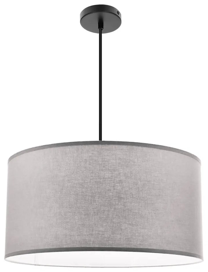 Biała lampa wisząca z tekstylnym kloszem ø 40 cm Shanti – Candellux Lighting