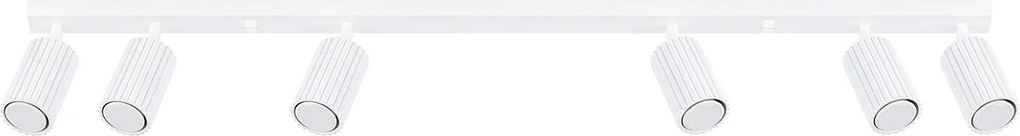 Lampa Sufitowa Minimalistyczny Karbon, Aluminium - 6 Źródło - L.117 X H.16.5 Cm - Biały