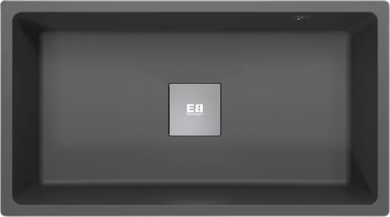 Carrit Zlewozmywak z jedną dużą komorą 78x43.5 z czarny granit - Essebagno