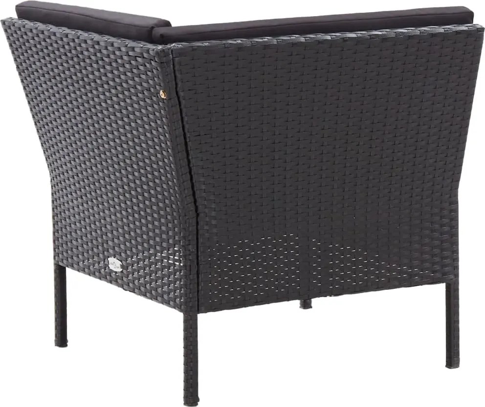 Zestaw czarnych mebli ogrodowych - Naja 5X