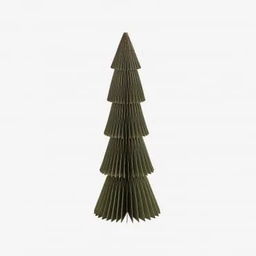 Papierowa Choinka Jespera ↑29,5 Cm & Zielony Pesto Ze Złotym Brzegiem - Sklum