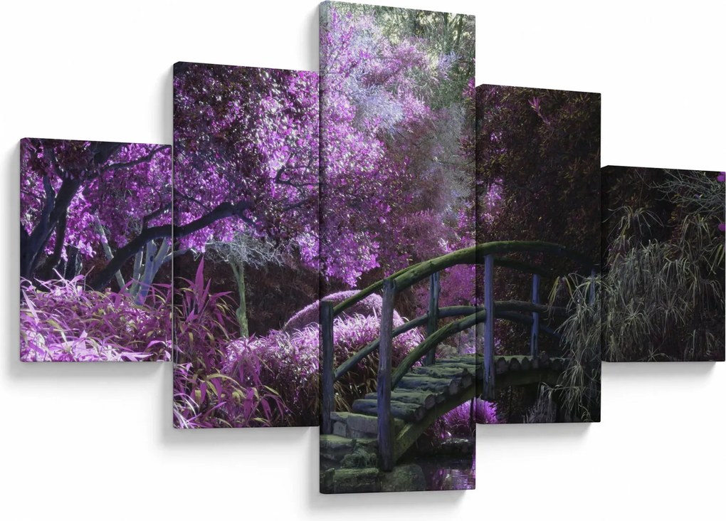 Obraz fioletowego ogrodu (125x70 cm)