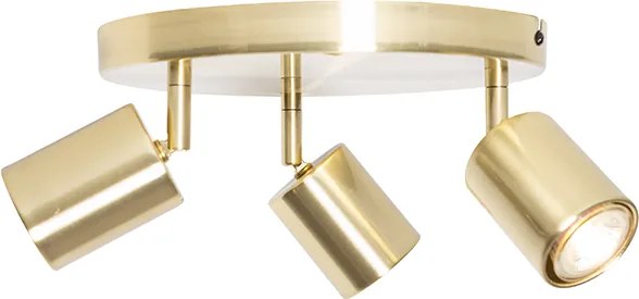 Nowoczesna lampa sufitowa mosiężna regulowana okrągła 3-światłowa - Java