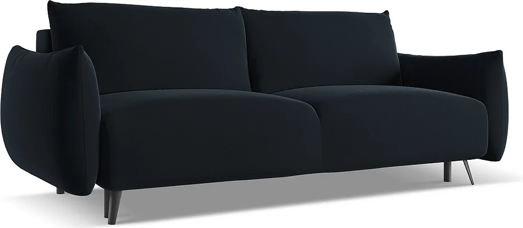 Kanapa 3-osobowa z funkcją spania - z tkaniny welwetowej - królewski niebieski - MALIE