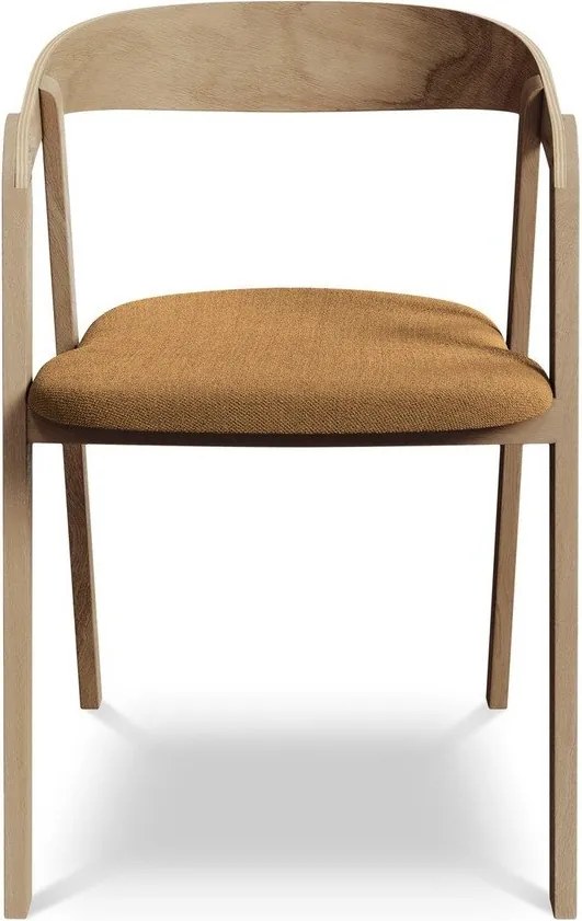 Fotel jadalniany z litego drewna w kolorze terakoty Erika – Makamii