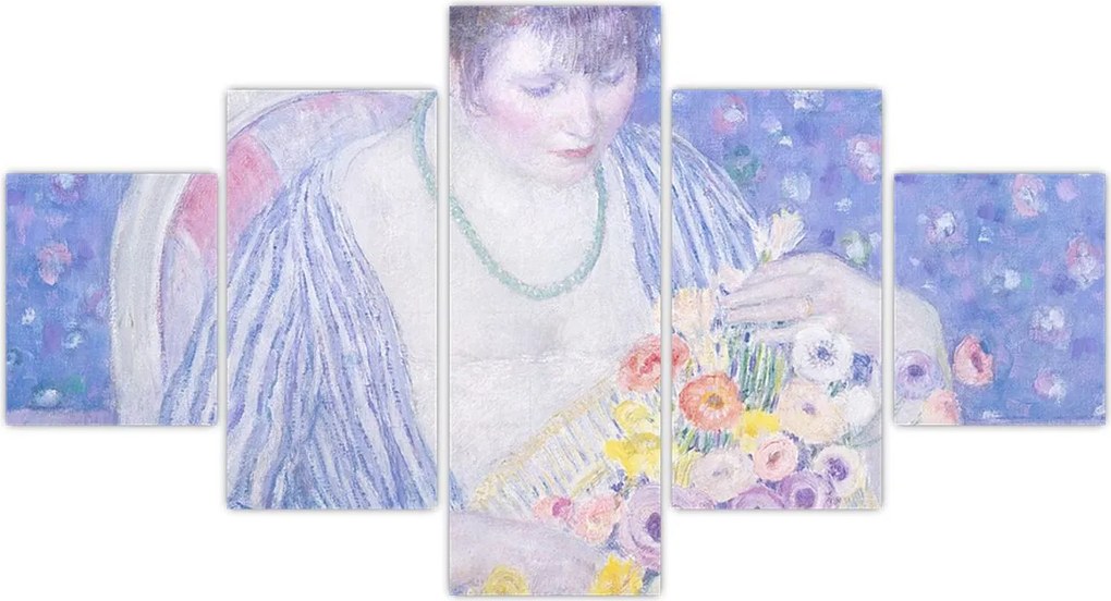 Obraz - Frederick Carl Frieseke,  The Basket of Flowers, reprodukcje (125x70 cm)