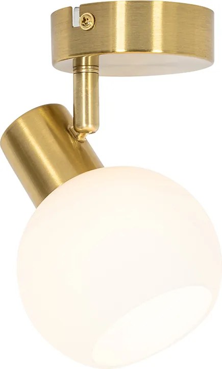 Reflektor art deco złoty z opalowym szkłem regulowany - Anouk