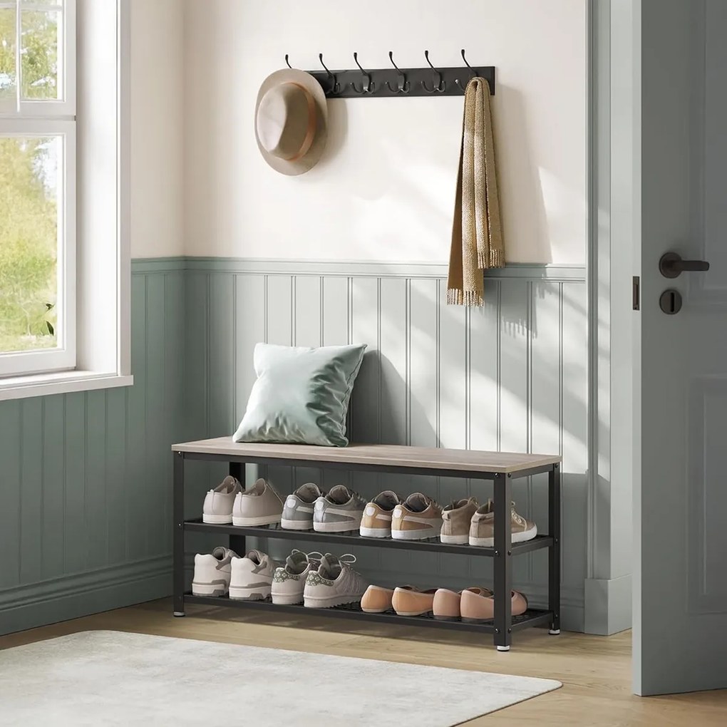 Półka na buty E1078 GREY, szary, 2 półki