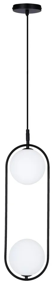 Czarna lampa wisząca ze szklanym kloszem 18.5x15 cm Cordel – Candellux Lighting
