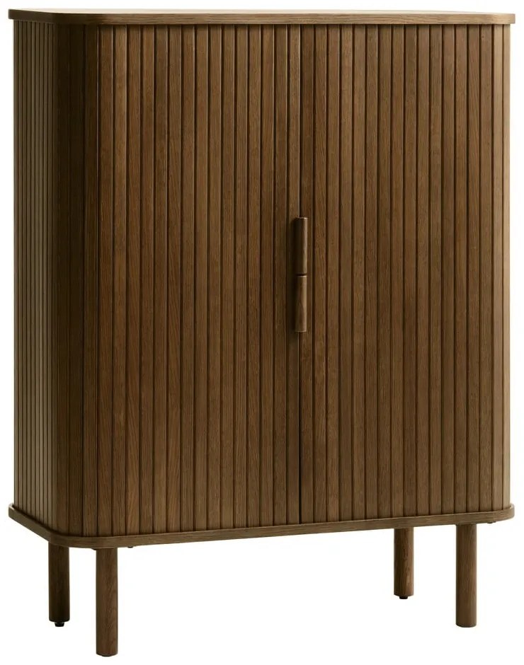 Brązowa szafka w dekorze dębu z drzwiami przesuwnymi 113x90 cm Cavo – Unique Furniture
