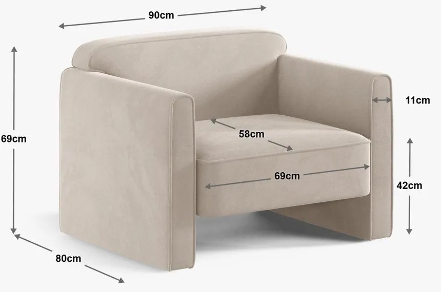 Zielony aksamitny fotel Abby – Micadoni