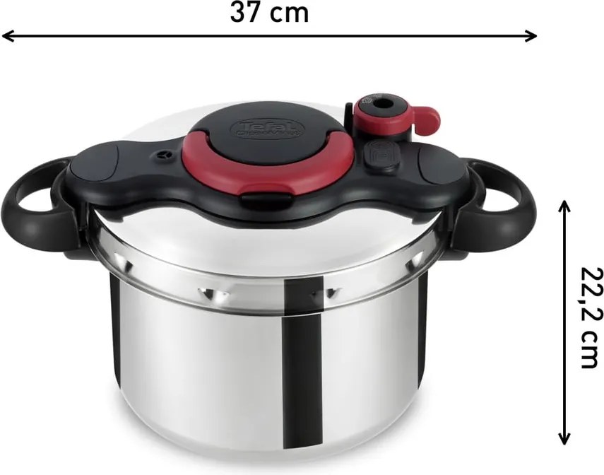 Garnek ciśnieniowy – szybkowar ze stali nierdzewnej 6 l Clipso Minut Easy P4620768 – Tefal