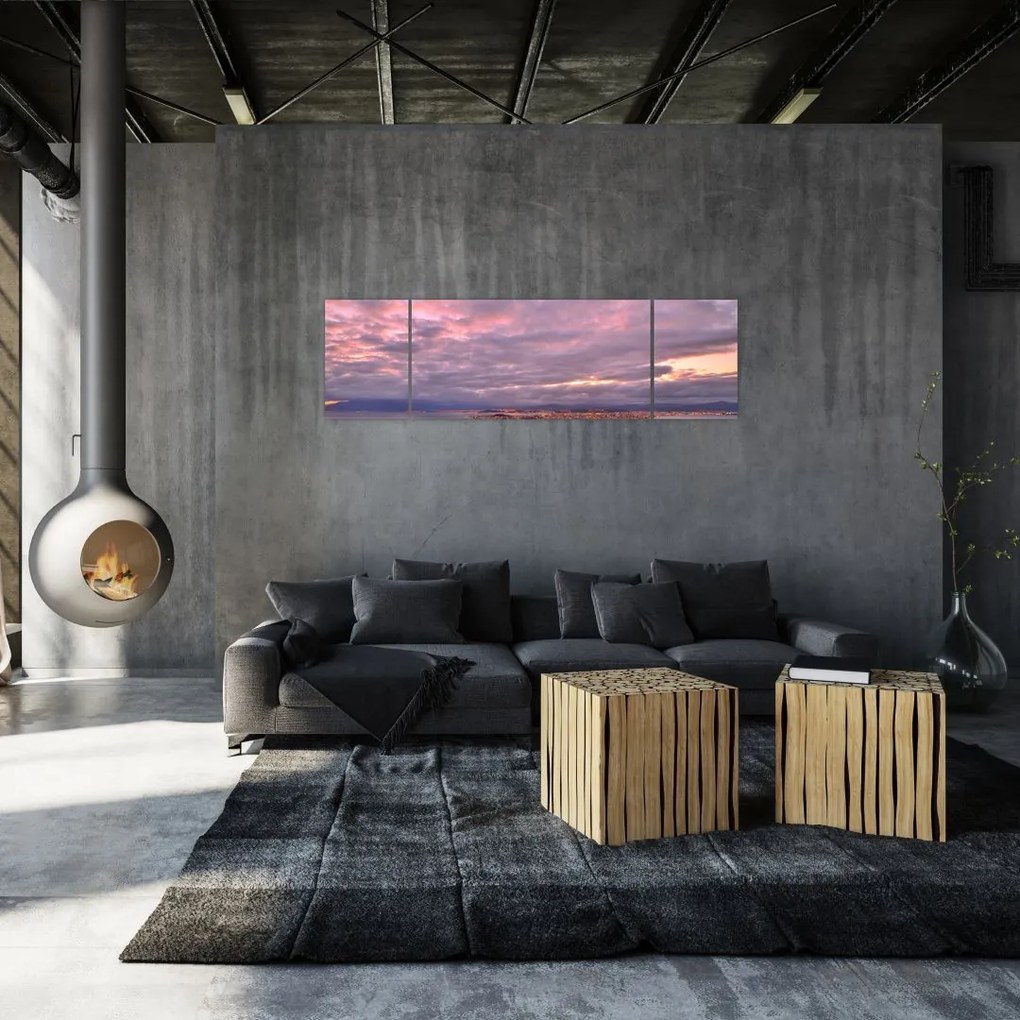 Obraz - Zmierzch nad miastem (170x50 cm)