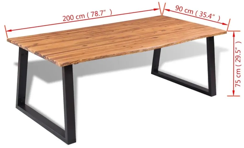 Jadalniany stół z akacji– brązowy S6-K81