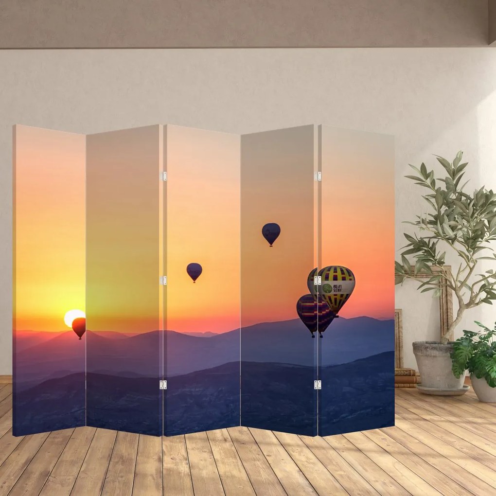 Parawan- Balony na ogrzane powietrze (210x170 cm)