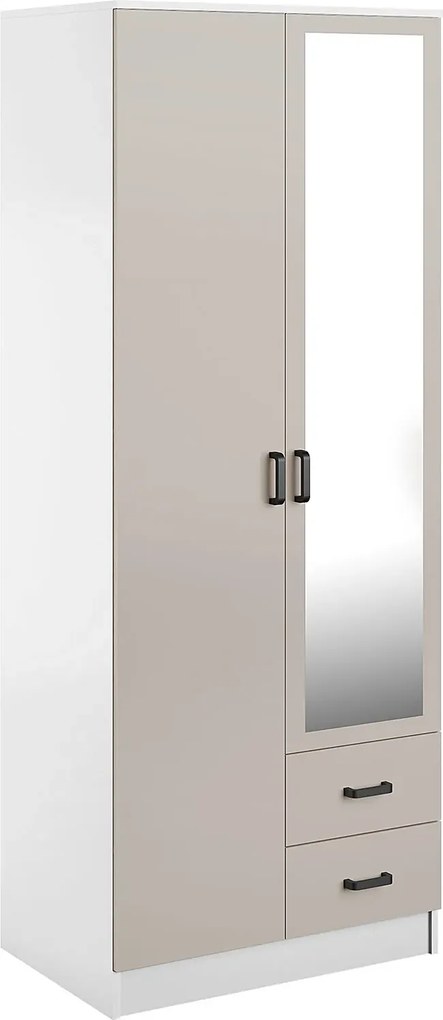 Skandynawska szafa z lustrem biały + kaszmir K0-D09