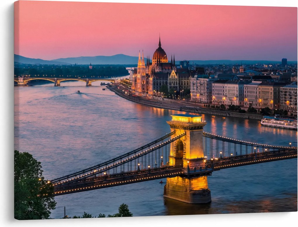 Obraz - Panorama miasta, Budapeszt, Węgry (70x50 cm)