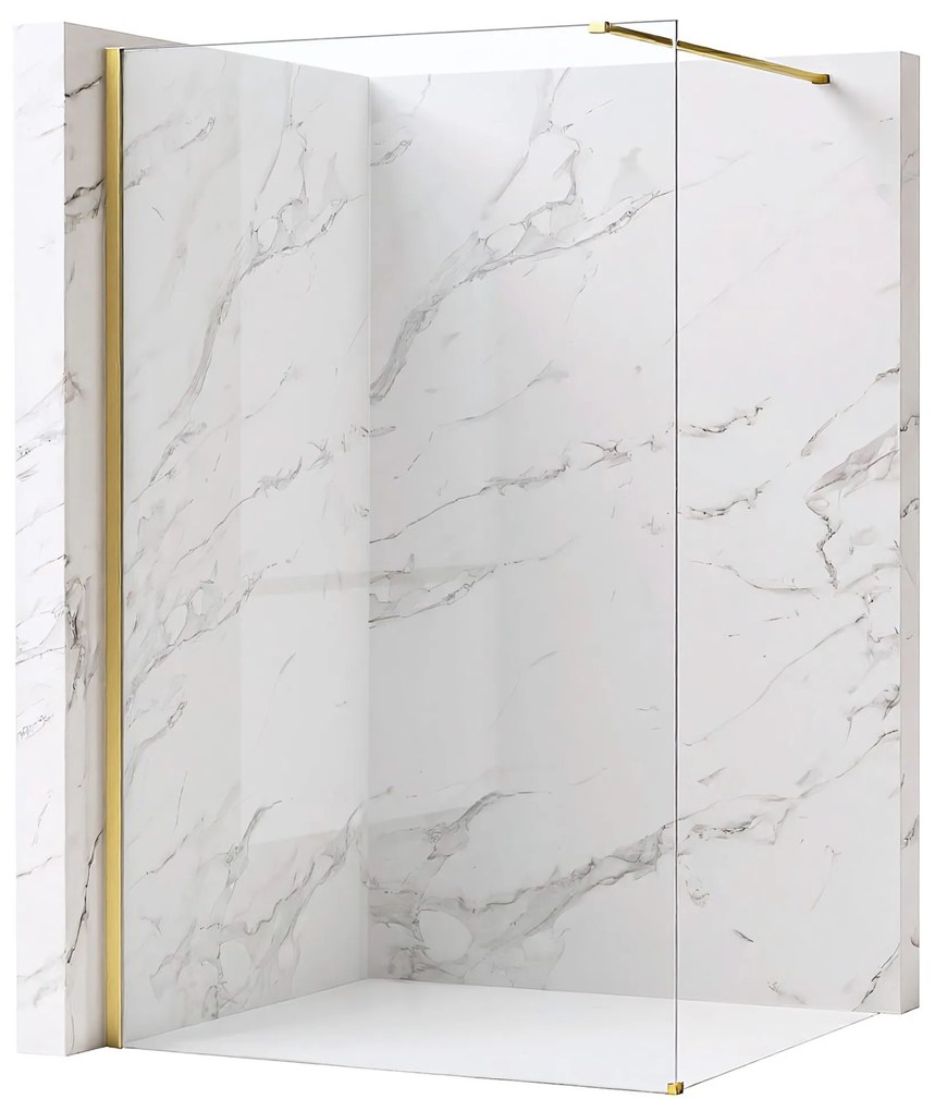 Kabina prysznicowa Walk-In Rea Flexi Transparent / Brush Gold 90
