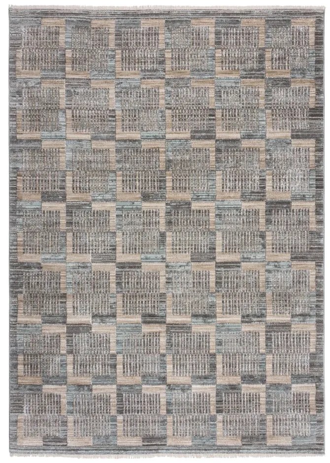 Szary/beżowy dywan 80x155 cm Evelyn Blocks – Flair Rugs