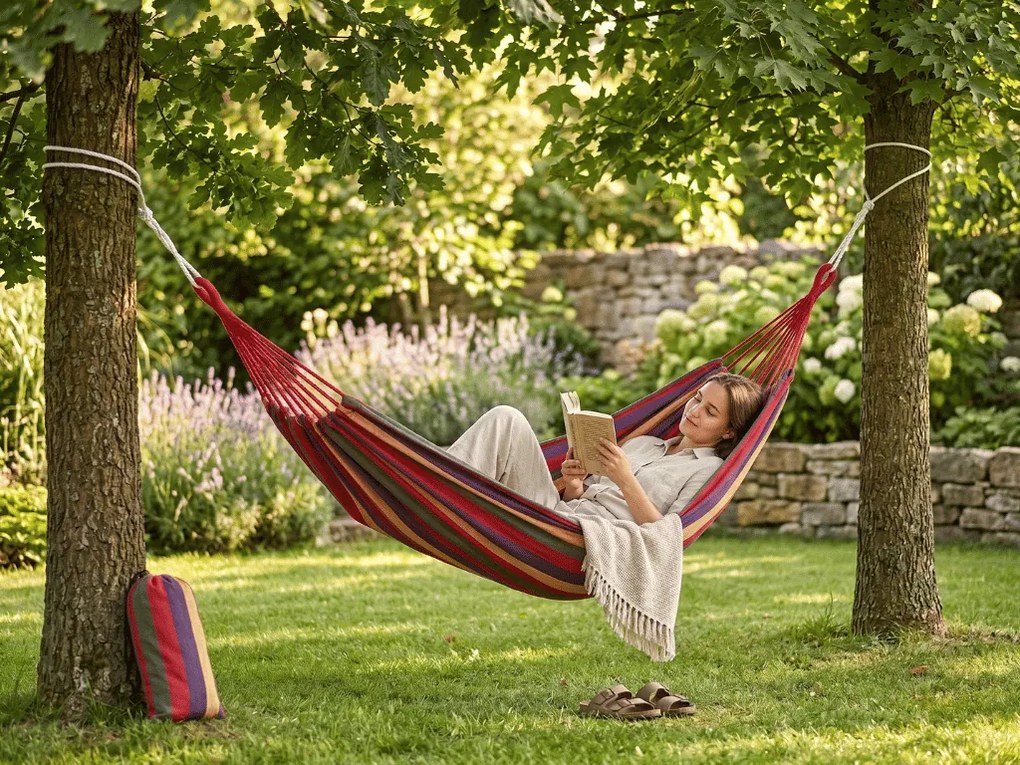 Hamak ZENVIO 200x100 cm, czerwony + torba gratis