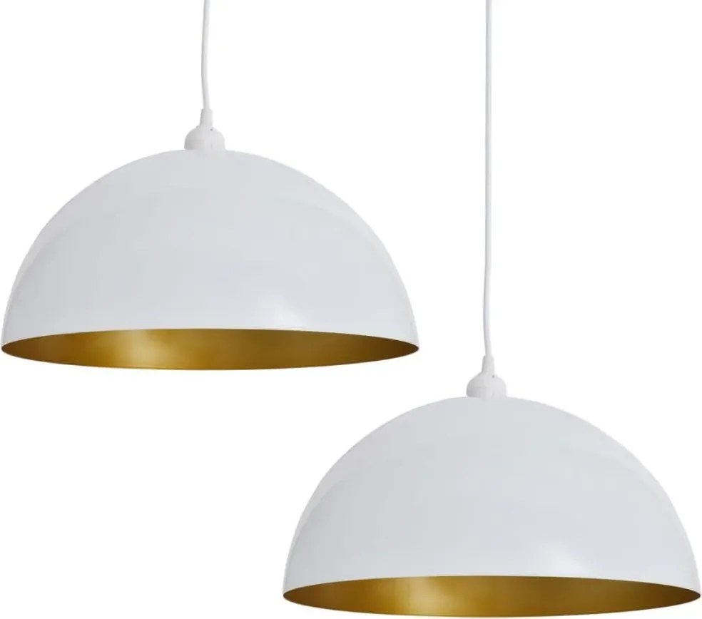 Białe regulowane lampy wiszące 2 sztuki - 3X E985 C8-R27