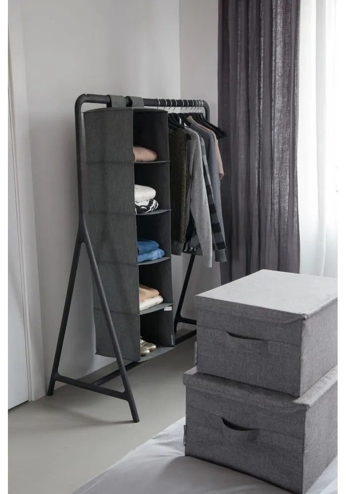 Szary tekstylny pojemnik z pokrywką 40x30x22 cm Soft Storage – Bigso