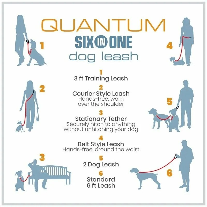 Kurgo® Quantum 2.0 Smycz dla psów, pomarańczowa