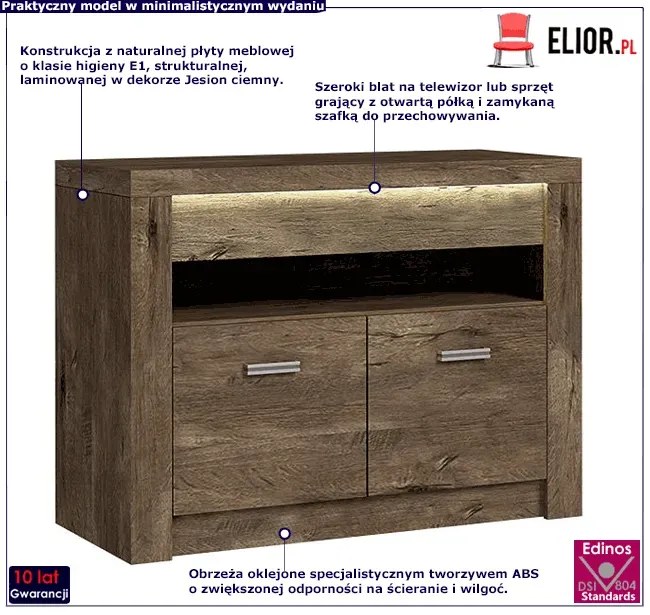 Szafka pod tv jesion ciemny T4-N60