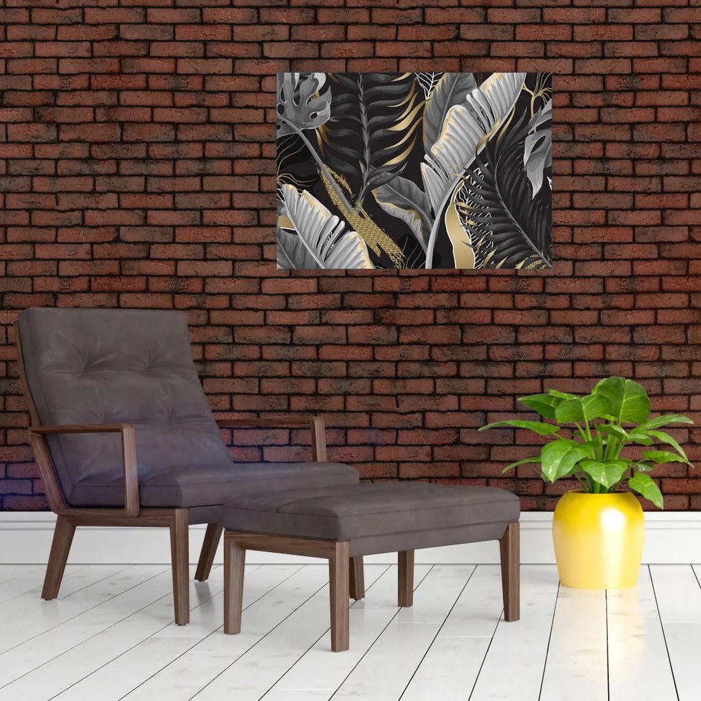 Obraz na szkle - Złota dżungla (70x50 cm)
