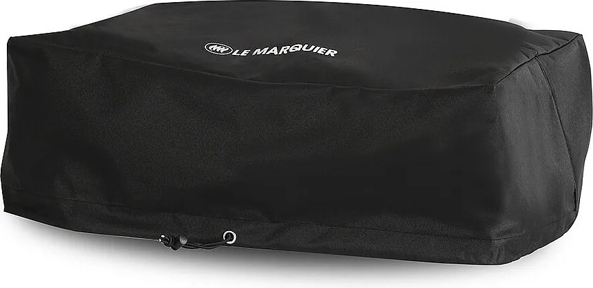Czarny pokrowiec ochronny Le Marquier na planchę ze stali nierdzewnej 1-2 palniki, wodoodporny i UV, sznurek zaciskowy, 65x40x20 cm