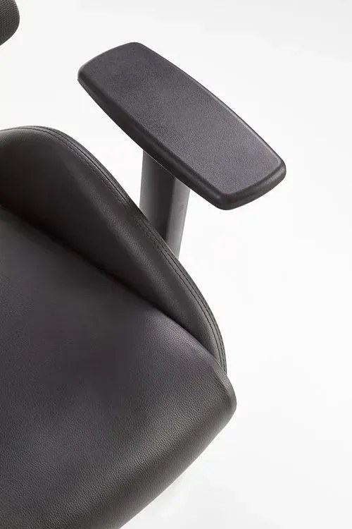 Ergonomiczny czarny fotel obrotowy z regulacją oparcia i zagłówkiem- Simona