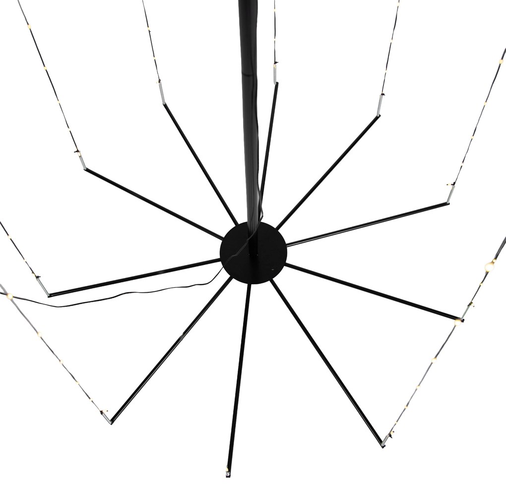 Zewnetrzna Świąteczna lampa podłogowa czarna 240 cm z LED IP44 i pilotem - Nagi Oswietlenie zewnetrzne