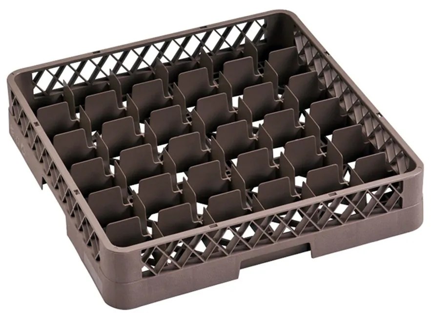 Kosz do zmywarki na szkło, 500 x 500 x 100 mm, 36 segmentów 75 x 75 mm